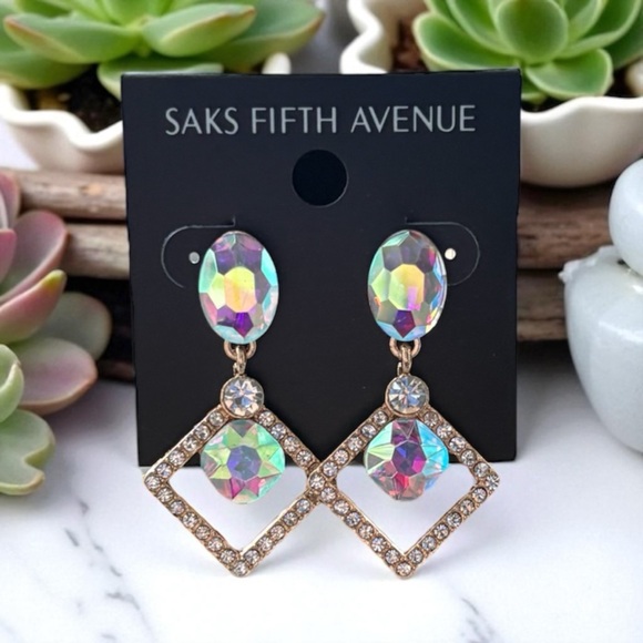 Saks Fifth Avenue Multicolor Crystal Drop Dangle Earrings - Picture 1 of 2